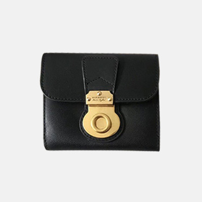 Burberry 2019 Trench Leather Wallet - 버버리 여성용 트렌치 레더 지갑 BURW0058.Size(11CM).블랙