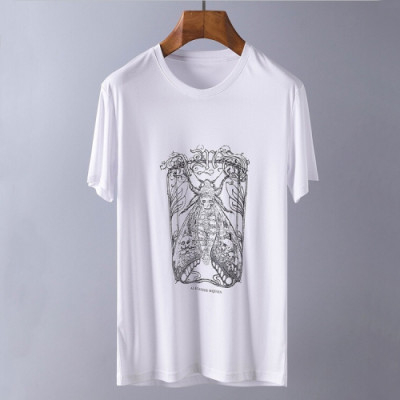 [매장판]Alexander Mcqueen 2019 Mens Logo Cotton Short Sleeved Tshirt - 알렉산더맥퀸 남성 코튼 반팔티 Qeen0064x.Size(m - 2xl).화이트