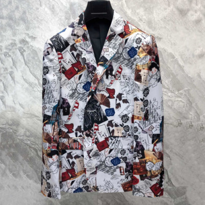 Fendi 2019 Mens Printing Cajual Cotton Suit Jacket - 펜디 남성 프린팅 캐쥬얼 코튼 슈트 자켓 Fen0262x.Size(m - 3xl).화이트