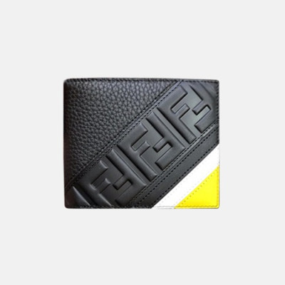Fendi 2019 Leather Wallet - 펜디 남여공용 레더 반지갑 FENW0077.Size(11.5cm).블랙