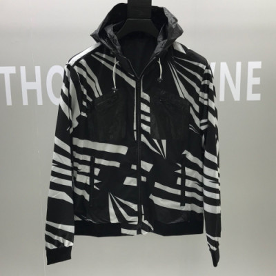 Prada 2019 Mens Casual Stripe Windproof Jacket - 프라다 남성 캐쥬얼 스트라이프 방풍 자켓 Pra0603x.Size(m - 3xl).블랙