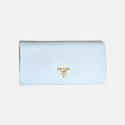 [매장판]Prada 2019 Saffiano Wallet 1MH132 - 프라다 사피아노 여성용 장지갑 PRAW0029.19CM.스카이블루