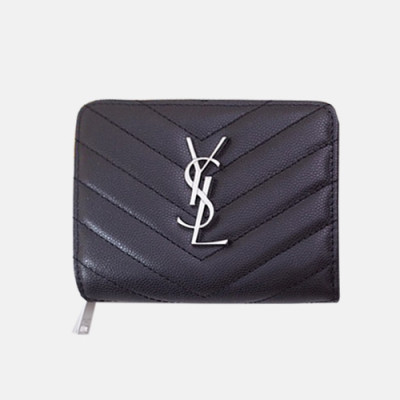 Saint Laurent 2019 Ladies Zip Card Case / Wallet 403723 - 입생로랑 여성용 지퍼 카드 케이스 / 반지갑 SLW0001. 12CM.블랙