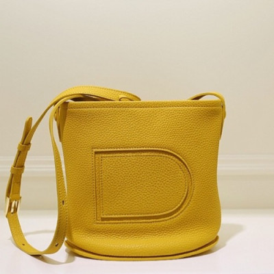 Delvaux 2019 Pin Leather Shoulder Bag,20CM - 델보 2019 핀 레더 숄더백,DVB0007 .20CM,옐로우