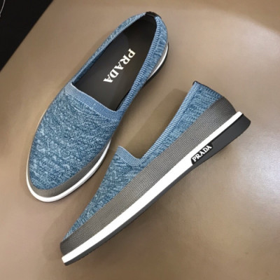 Prada 2019 Mens Business Casual Logo Slip-on - 프라다 남성 비지니스 캐쥬얼 로고 슬립온 Pra0610x.Size(240 - 270).블루