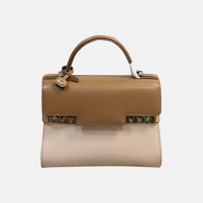 Delvaux 2019 Tempete Leather Tote Shoulder Bag,21/27.5CM - 델보 2019 톰페트 레더 토트 숄더백,DVB0013.21/27.5CM,베이지+카멜