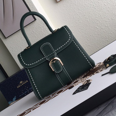 Delvaux 2019 Leather Tote Shoulder Bag,28 CM - 델보 2019 레더 토트 숄더백,DVB0107.28 CM,다크그린