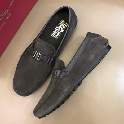 Ferragamo 2019 Mens Metal Logo Leather Loafer - 페라가모 남성 메탈 로고 레더 로퍼 Fer0275x.Size(240 - 270).다크그레이