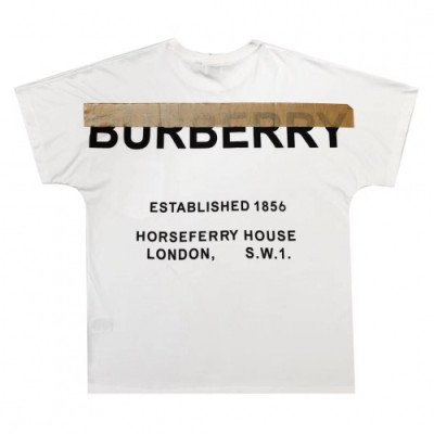 Burberry 2019 Mens Logo Cotton Short Sleeved Tshirt - 버버리 남성 로고 코튼 반팔티 Bur0817x.Size(xs - l).화이트