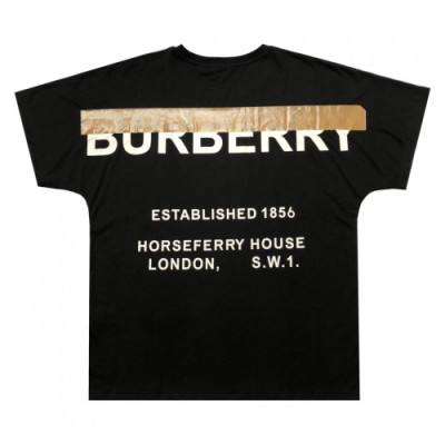 Burberry 2019 Mens Logo Cotton Short Sleeved Tshirt - 버버리 남성 로고 코튼 반팔티 Bur0816x.Size(xs - l).블랙