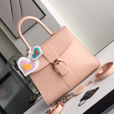 Delvaux 2019 Brillant Leather Tote Shoulder Bag,28 CM - 델보 2019 브리앙 레더 토트 숄더백,DVB0161.28 CM,연핑크