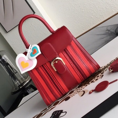 Delvaux 2019 Leather Tote Shoulder Bag,28 CM - 델보 2019 레더 토트 숄더백,DVB0167.28 CM,레드