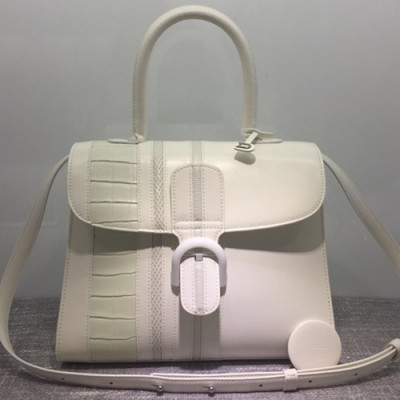 [럭셔리]Delvaux 2019 Brillant Leather Tote Shoulder Bag,28 CM - 델보 2019 브리앙 레더 토트 숄더백,DVB0221.28 CM,화이트