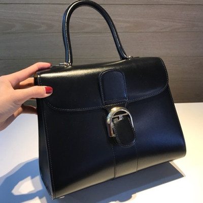 Delvaux 2019 Brillant Magic Leather Tote Shoulder Bag,28 CM - 델보 2019 브리앙 매직 레더 토트 숄더백,DVB0233.28 CM,블랙+옐로우골드