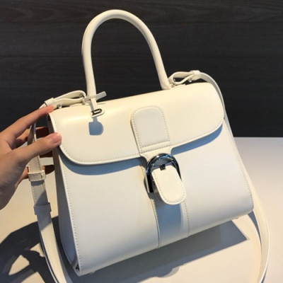 Delvaux 2019 Brillant Magic Leather Tote Shoulder Bag,28 CM - 델보 2019 브리앙 매직 레더 토트 숄더백,DVB0234.28 CM,화이트+실버