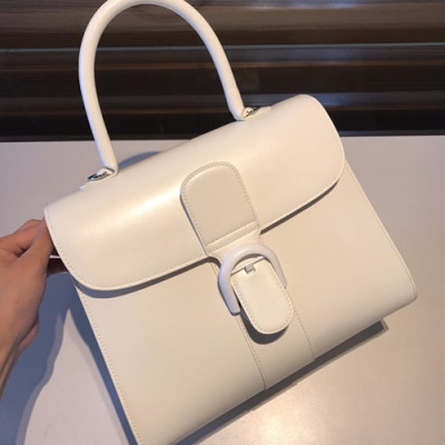 Delvaux 2019 Brillant Magic Leather Tote Shoulder Bag,28 CM - 델보 2019 브리앙 매직 레더 토트 숄더백,DVB0235.28 CM,화이트+옐로우