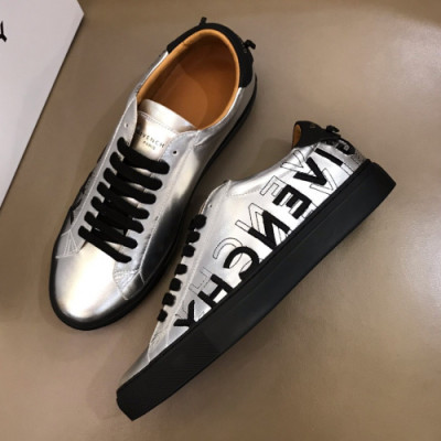 Givenchy 2019 Mens Logo Leather Sneakers - 지방시 남성 로고 레더 스니커즈 Giv0158x.Size(240 - 270).실버