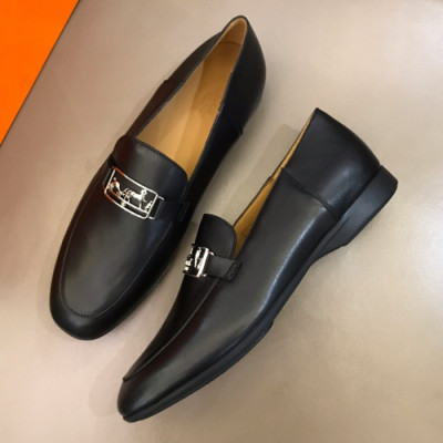 Hermes 2019 Mens Metal Logo Suede Loafer - 에르메스 남성 메탈 로고 스웨이드 로퍼 Her0282x.Size(240 - 265).블랙