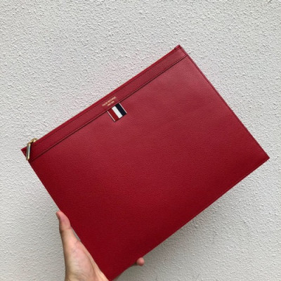 Thom Browne 2019 Leather Clutch Bag ,30/33cm - 톰브라운 2019 레더 남여공용 클러치백 THOB0020,30/33cm,레드