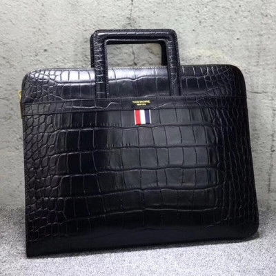 Thom Browne 2019 Leather Mens Business ,38cm - 톰브라운 2019 남성용 레더 서류가방 THOB0061,38cm,블랙
