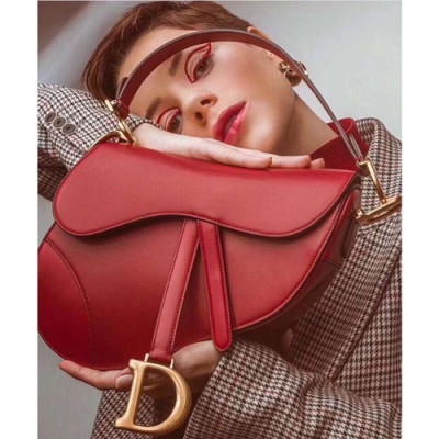 Dior 2019 Leather Saddle Shoulder Bag ,17/25.5CM - 디올 2019 레더 새들 숄더백,DIOB0098,17/25.5CM,레드