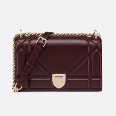 Dior 2019 Dior Rama Archicannage Leather Chain Shoulder Bag ,25CM - 디올 2019 디올라마 Archicannage 레더 여성용 체인 숄더백,DIOB0150,25CM,와인