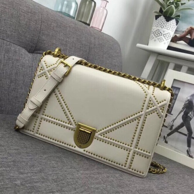 Dior 2019 Dior Rama Leather Chain Shoulder Bag ,25CM - 디올 2019 디올라마 레더 여성용 체인 숄더백 DIOB0159,25cm,화이트