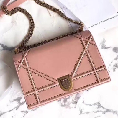 Dior 2019 Dior Rama Leather Chain Shoulder Bag ,25CM - 디올 2019 디올라마 레더 여성용 체인 숄더백 DIOB0160,25cm,핑크