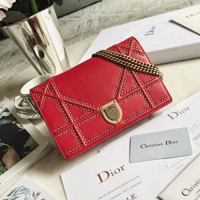 Dior 2019 Dior Rama Leather Chain Shoulder Bag ,19CM - 디올 2019 디올라마 레더 여성용 체인 숄더백 DIOB0169,19cm,레드