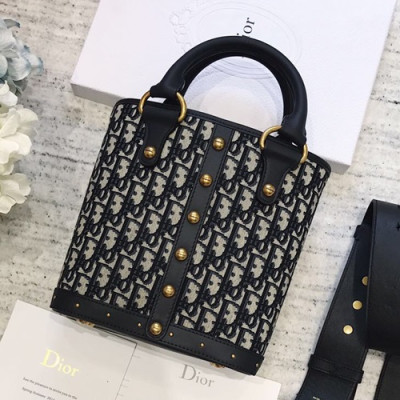 Dior 2019 Tote Shoulder Bag ,23CM - 디올 2019 여성용 토트 숄더백 DIOB0171,23cm,블랙