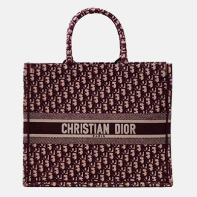 Dior 2019 Women Canvas Book Tote Shopper Bag ,41CM - 디올 2019 여성용 캔버스 북 토트 쇼퍼백  DIOB0215,41CM,레드 - 수지