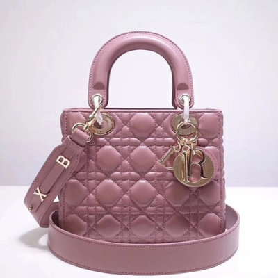 Dior 2019 Lady Dior Tote Shoulder Bag,20CM - 디올 2019 레이디 디올 토트 숄더백 DIOB0240,20CM,핑크(금장)