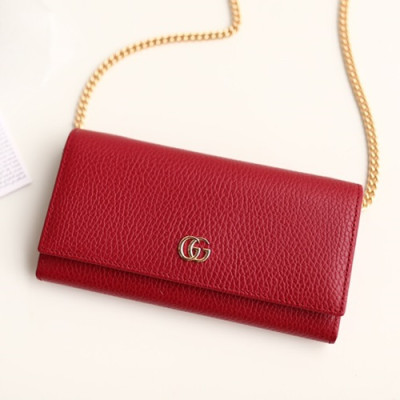 Gucci 2019 Marmont Leather Chain Wallet Cross Bag ,19CM - 구찌 2019 마몬트 레더 여성용 체인 월릿 크로스백,546585,GUB0563 ,19cm,레드