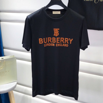 Burberry 2019 Mens Logo Cotton Short Sleeved Tshirt - 버버리 남성 로고 코튼 반팔티 Bur0826x.Size(m - 3xl).블랙