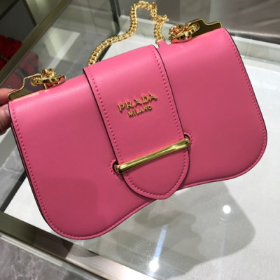 Prada 2019 Sidonie Saffiano Chain Shoulder Bag,24cm - 프라다 2019 여성용 시도니 사피아노 체인 숄더백,1BD184-1,24cm,핑크