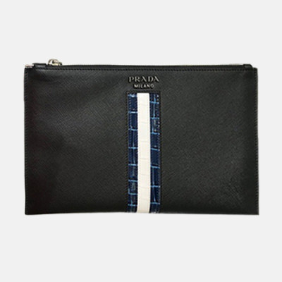 Prada 2019 Mens Clutch Bag,28CM - 프라다  2019 남성용 클러치백 2NG005-42,28CM,블랙