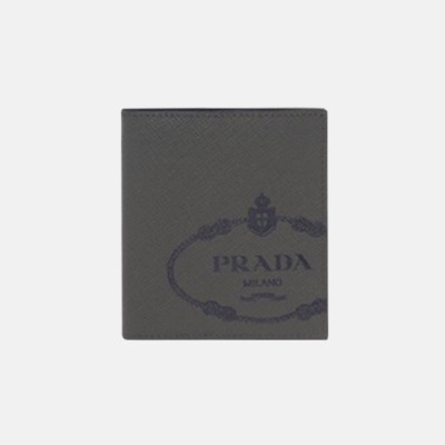 Prada 2019 Mens Saffiano Leather Wallet 2MO004 -프라다 남성 사피아노 레더 반지갑 PRAW0057, 10CM,그레이