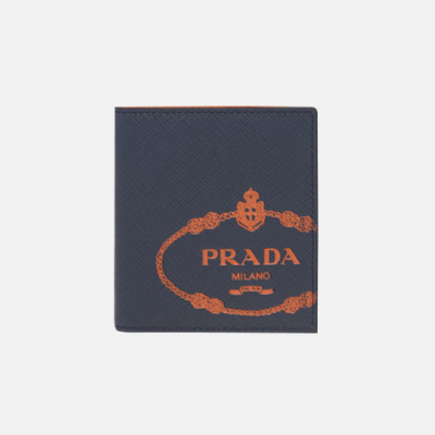 Prada 2019 Mens Saffiano Leather Wallet 2MO004 -프라다 남성 사피아노 레더 반지갑 PRAW0058, 10CM,네이비