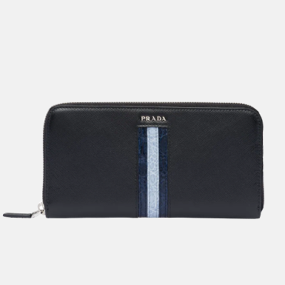 [매장판]Prada 2019 Mens Saffiano Leather Zip Wallet 2ML317 - 프라다 남성 사피아노 레더 지퍼 장지갑 PRAW0060,20CM, 블랙