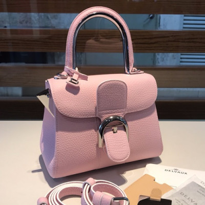 Delvaux 2019 Brillant Leather Tote Shoulder Bag,20CM - 델보 2019 브리앙 레더 토트 숄더백,DVB0275.20CM,핑크