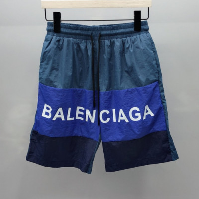 Balenciaga 2019 Mens Logo Training Half Pants - 발렌시아가 남성 로고 트레이닝 반바지 Bal0212x.Size(m - 3xl).블루