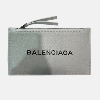 Balenciaga 2019 Leather Card Purse,17cm - 발렌시아가 2019 레더 남여공용 카드 퍼스 BGW0002,17CM.연화이트그레이
