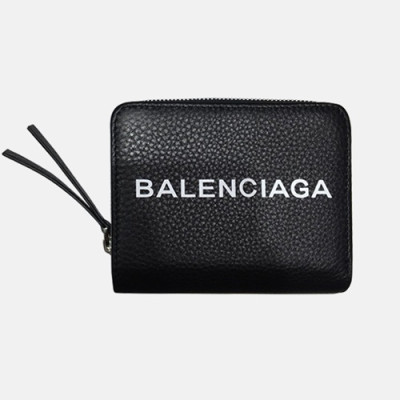 Balenciaga 2019 Leather Wallet.11.5cm - 발렌시아가 2019 레더 남여공용 월릿 BGW0010.11.5cm,블랙
