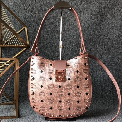 MCM 2019 Patricia Visetos Tote Shoulder Bag,26cm - 엠씨엠 2019 패트리샤 비세토스 여성용 토트 숄더백 MCMB0151, 26cm,로즈골드