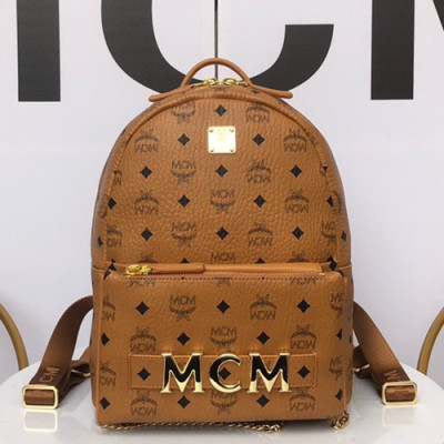 MCM 2019 Visetos Back Pack,26cm - 엠씨엠 2019 비세토스 남여공용 백팩 MCMB0177, 26cm,브라운