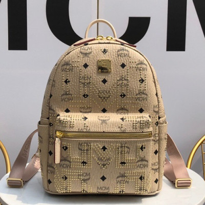 MCM 2019 Leather Back Pack,26cm - 엠씨엠 2019 레더 남여공용 백팩 MCMB0201, 26cm,베이지