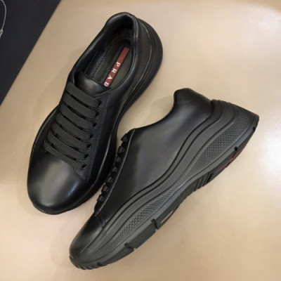 Prada 2019 Mens Casual  Leather  Runner  - 프라다 남성 캐쥬얼 레더 러너 Pra0628x.Size(245 - 265).블랙