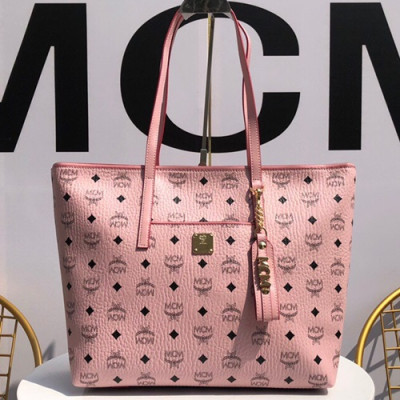 MCM Anya Visetos Tote Shoulder Shopper Bag,30cm - 엠씨엠 여성용 Anya 비세토스 토트 숄더 쇼퍼백 MCMB0240, 30cm,핑크