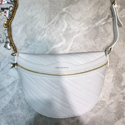 Balenciaga 2019 Leather  Belt Bag ,27CM - 발렌시아가 2019 남여공용 레더 벨트백,BGB0314,27CM,화이트