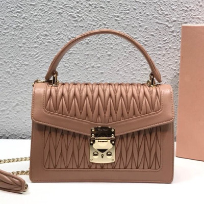 MiuMiu 2019 Matelasse Confidential Tote Shoulder Cross Bag,25cm - 미우미우 2019 마틀라세 컨피덴셜 토트 숄더 크로스백,5BA094, MIUB0075, 25cm,베이지핑크